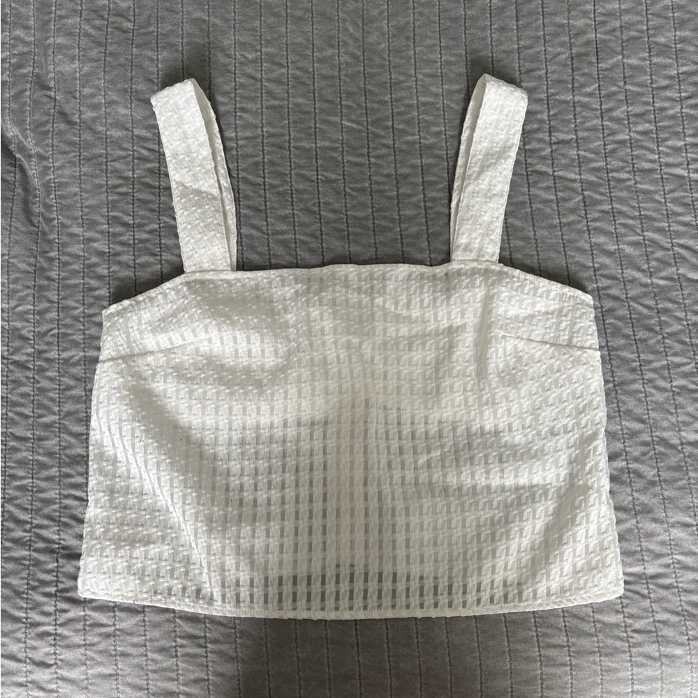 UO Cooperative White Boxy Crop Top
